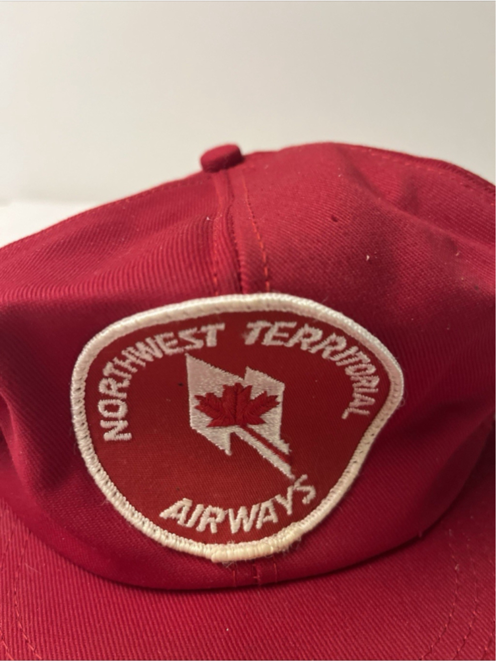Vintage Northwest Territorial Airways Snapback Hat Red NWT Air Patch Cap - Picture 2 of 5